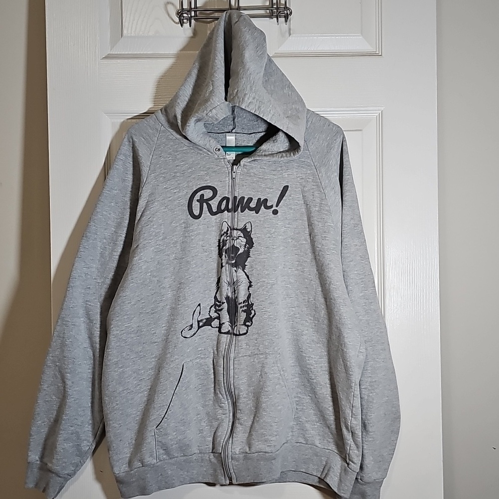 American Apparel California Fleece Hooded Zip-Up Sweatshirt Jacket Hoodie Sz XL